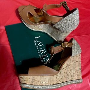 Ralph Lauen Peep Toe Wedges